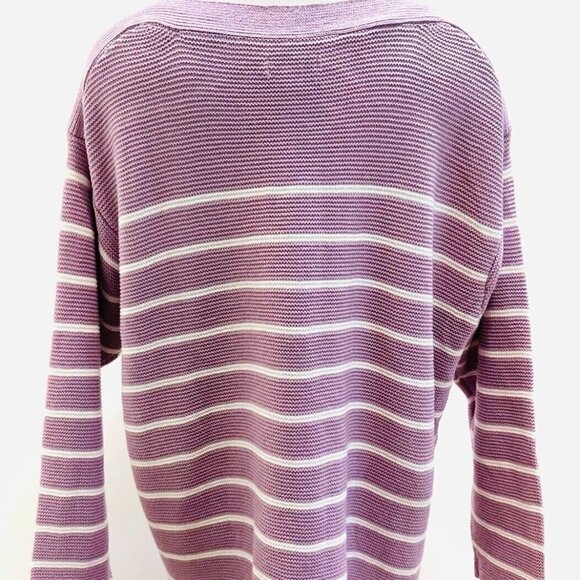NWT CROFT & BARROW Women Long Sleeve Pullover Boat Neck Striped Knit Sweater 3X - Picture 8 of 14